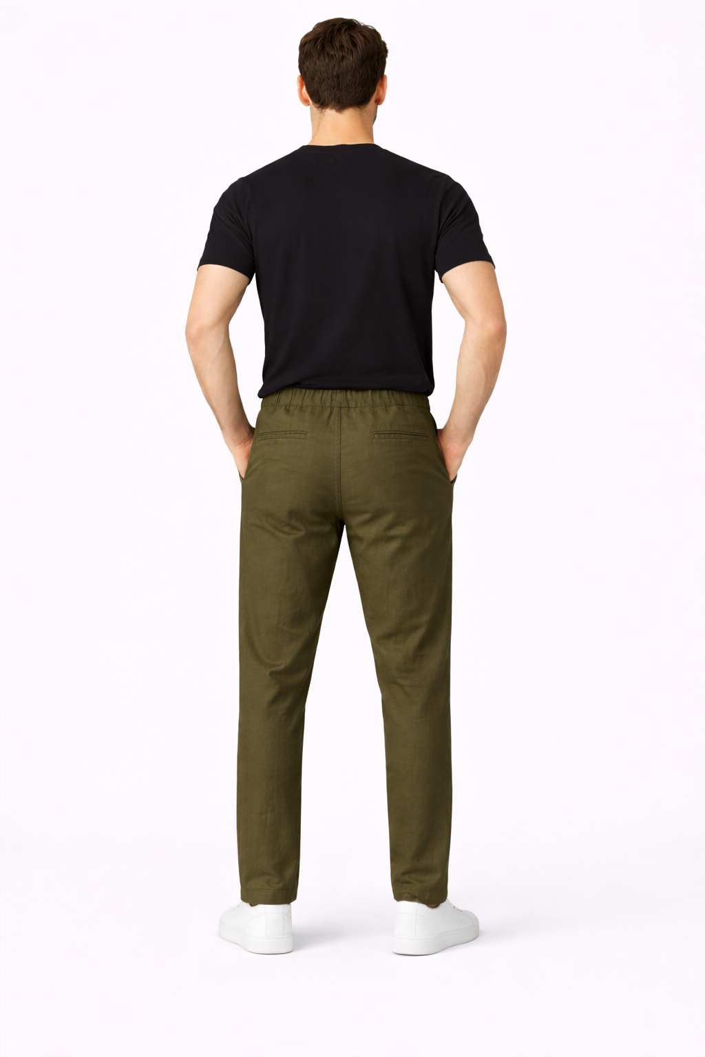 Olive green linen pant