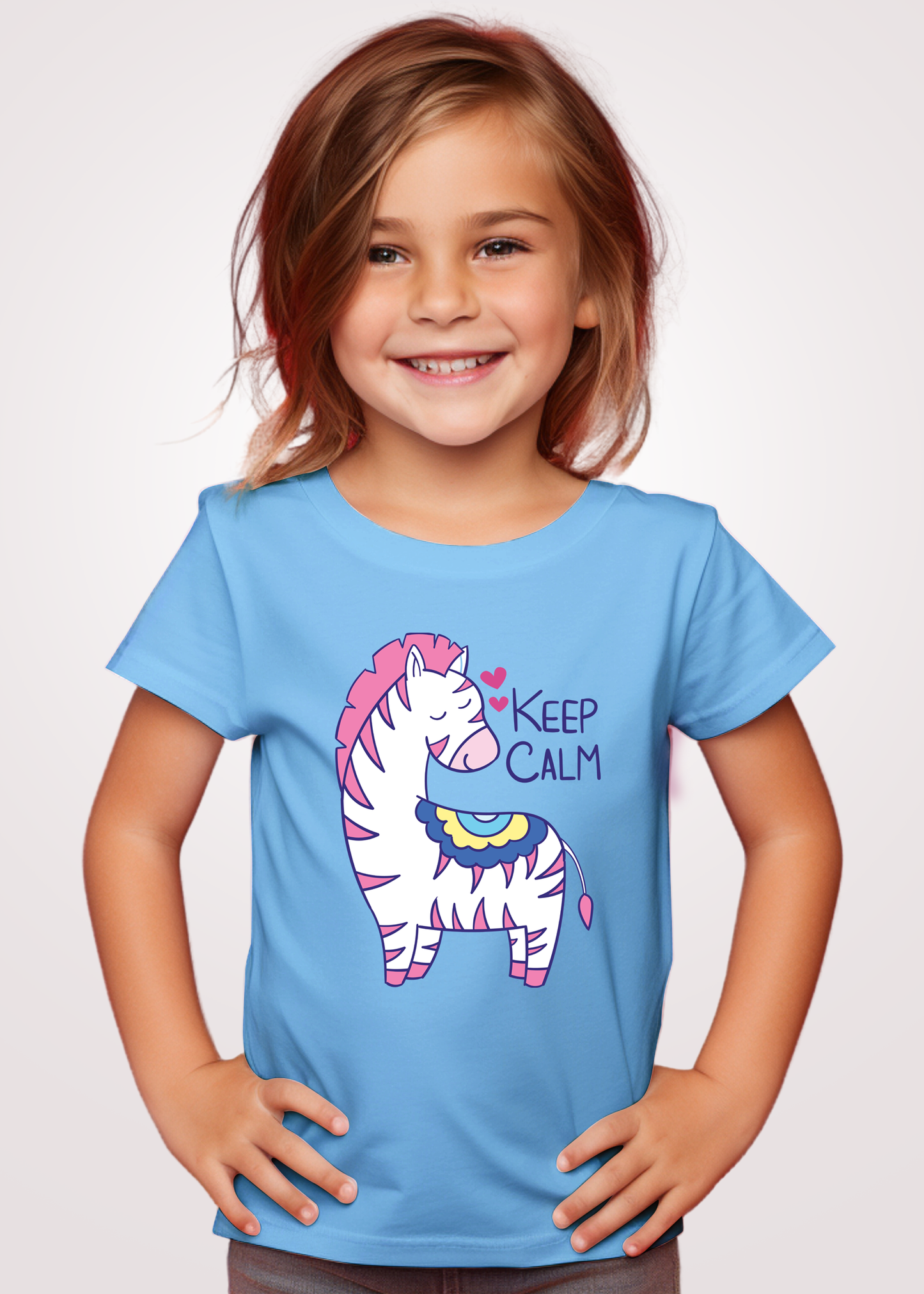 Keep Calm Sky Blue Kid Tshirts