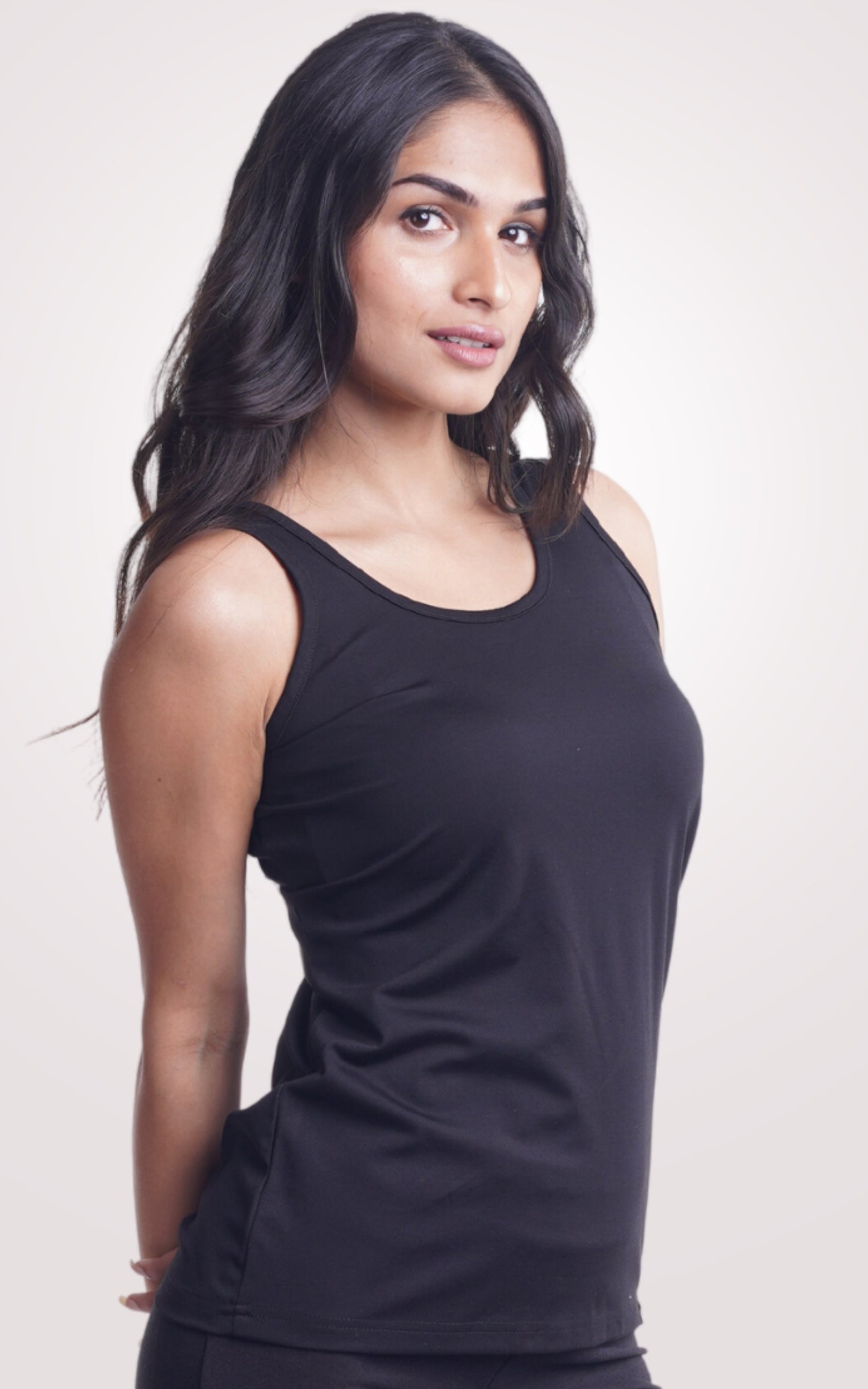 Black Plain Tank Top