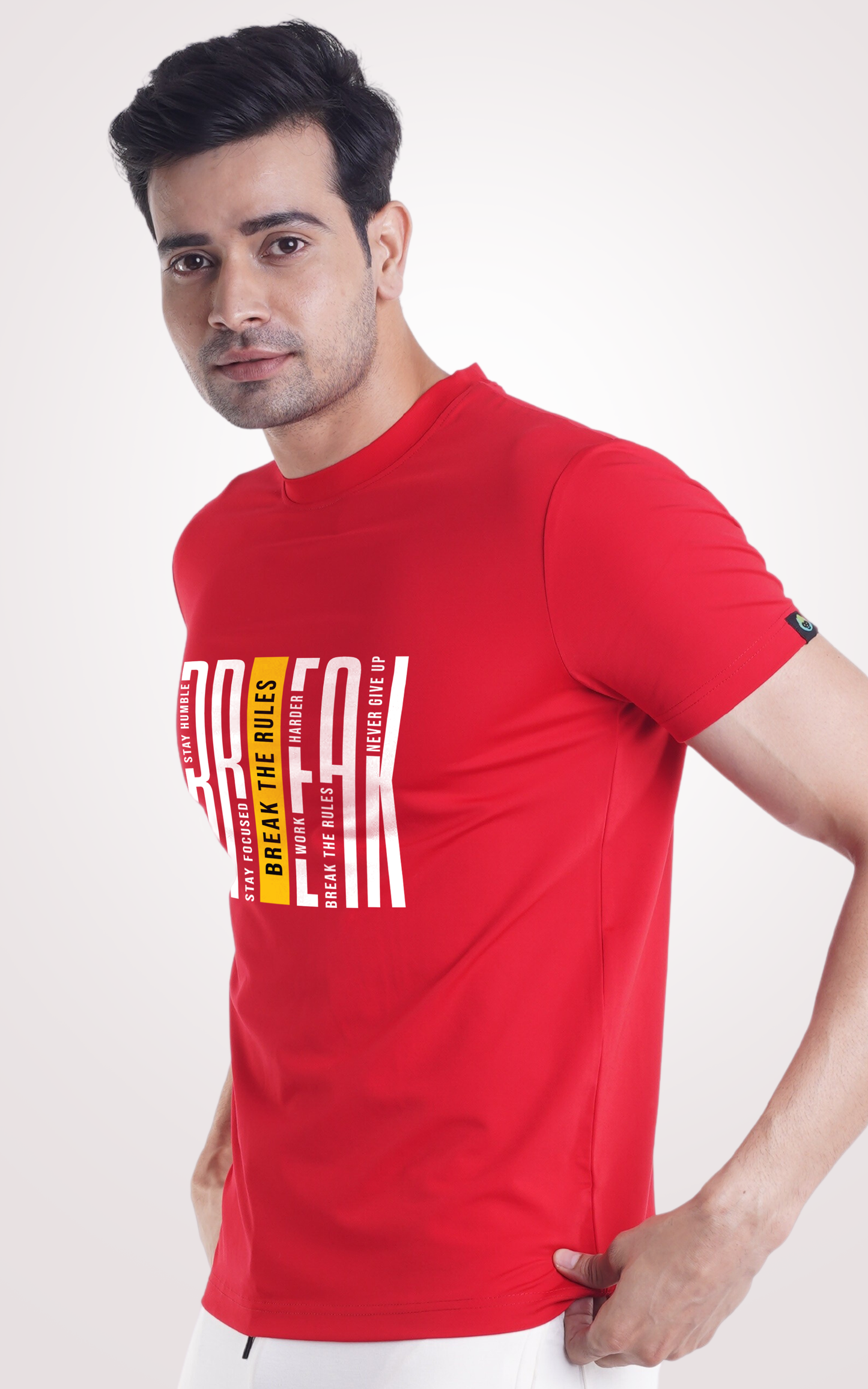 Break the Rules Half Sleeves Black T-Shirts