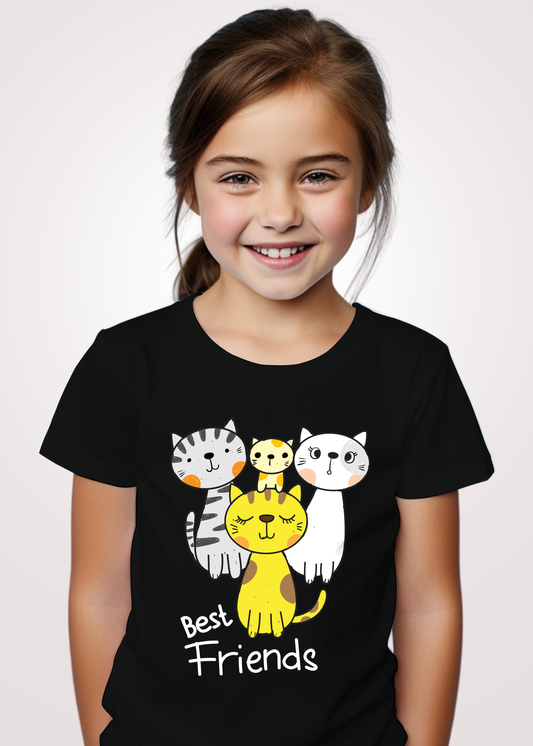 Best Friend Printed Kid Black T-shirt