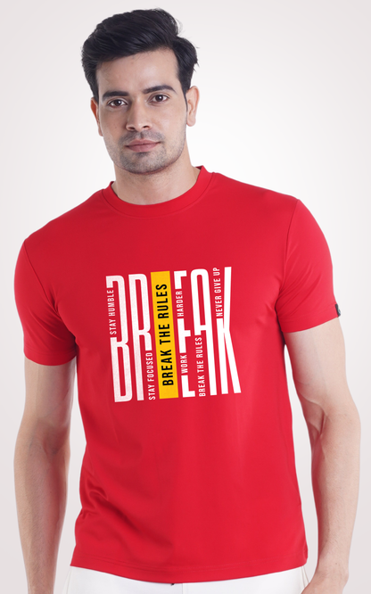 Break the Rules Half Sleeves Black T-Shirt