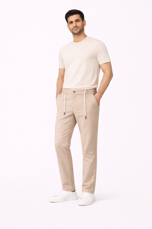 Beige Linen Pant