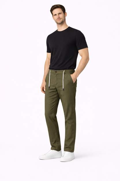 Olive green linen pant