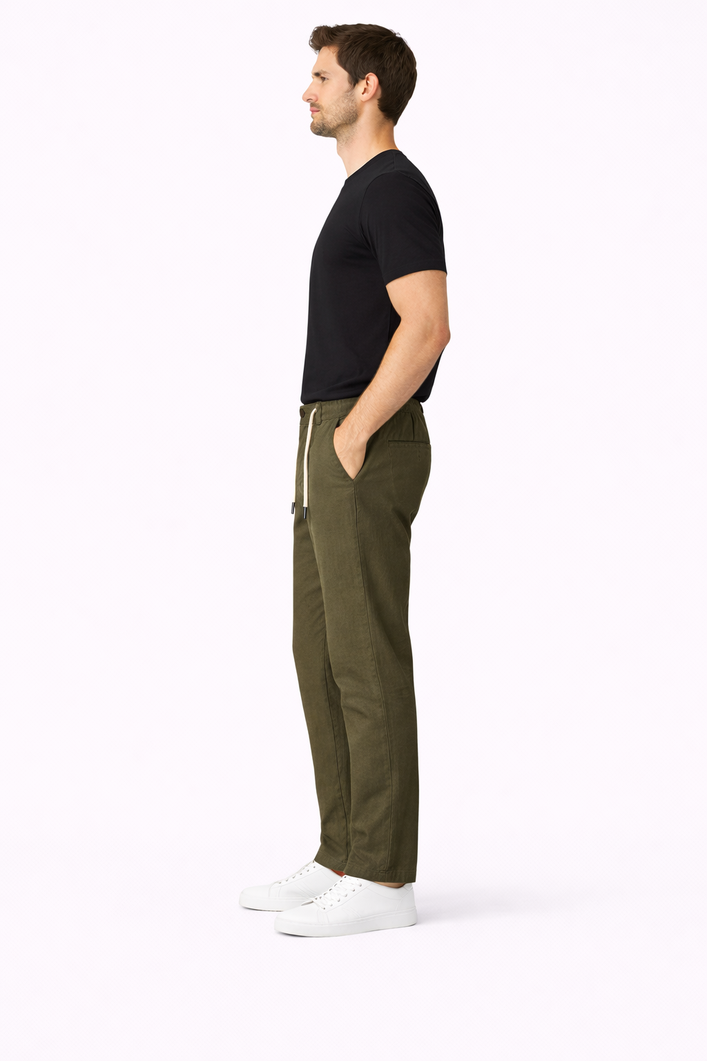 Olive green linen pant