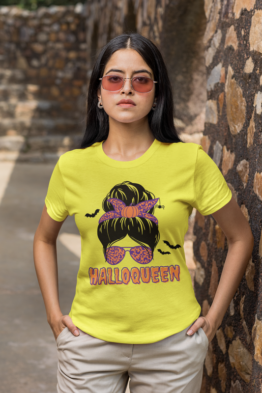 Halloqueen Women Half Sleeves T-shirts