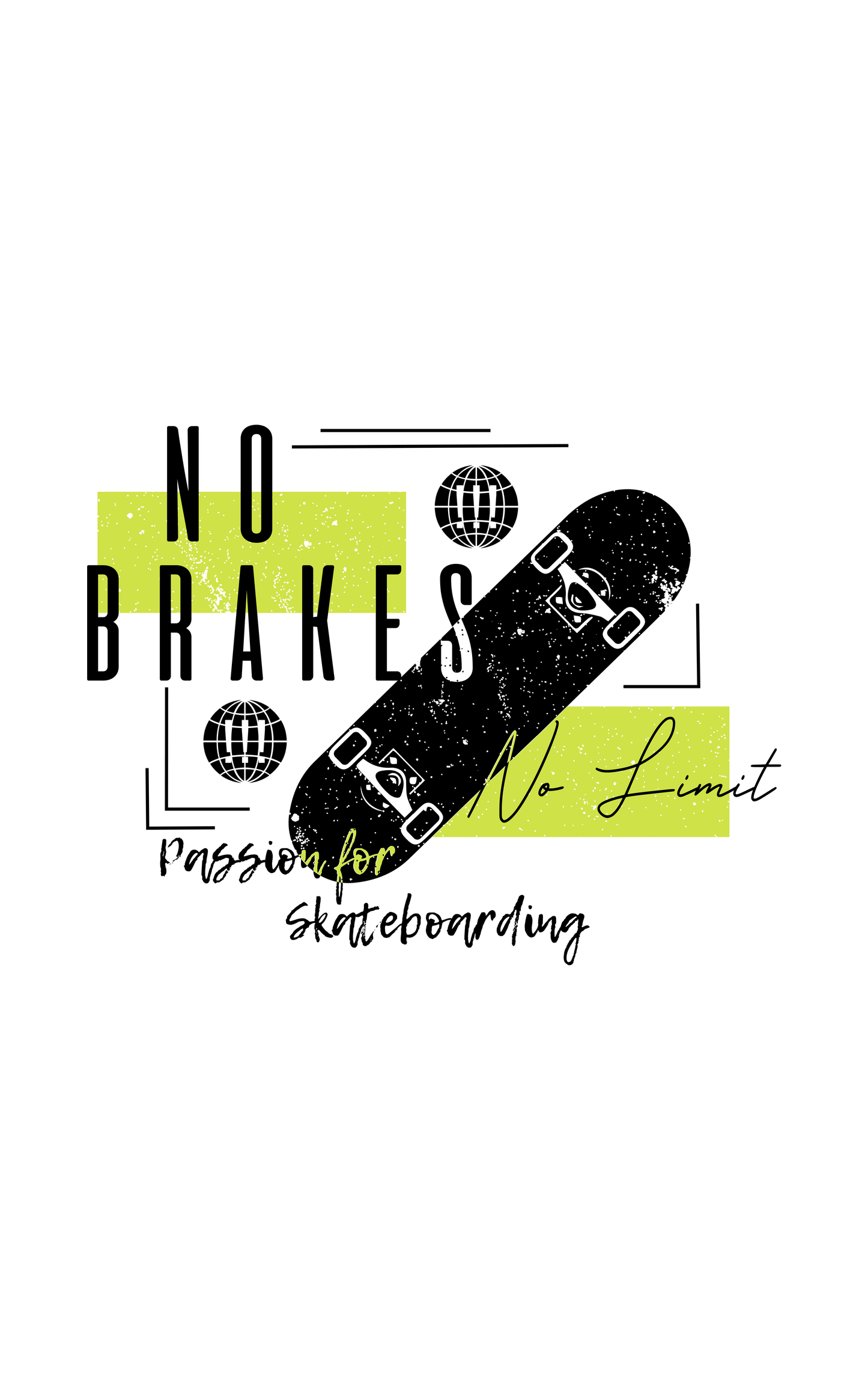 No Brakes Half Sleeves White T-Shirt