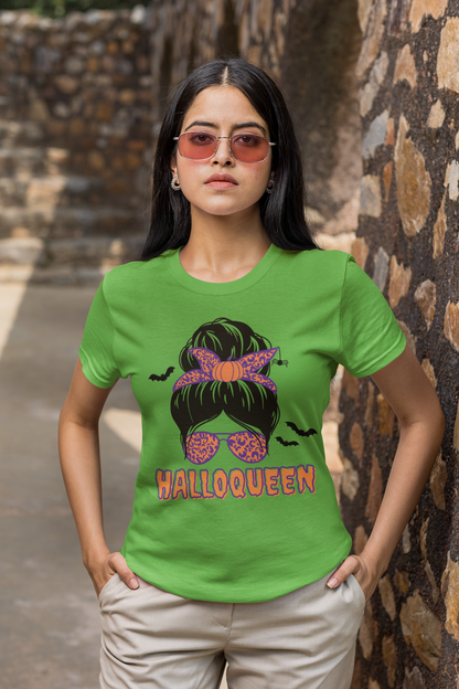 Halloqueen Women Half Sleeves T-shirts