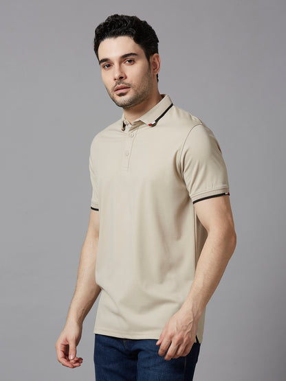 Beige polo t shirt