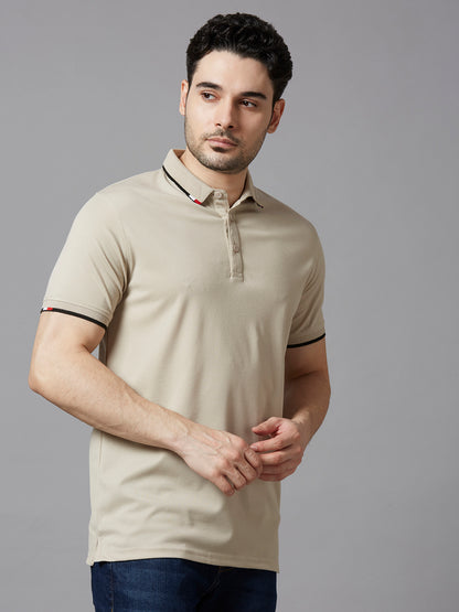 Beige polo t shirt