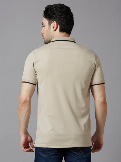 Beige polo t shirt