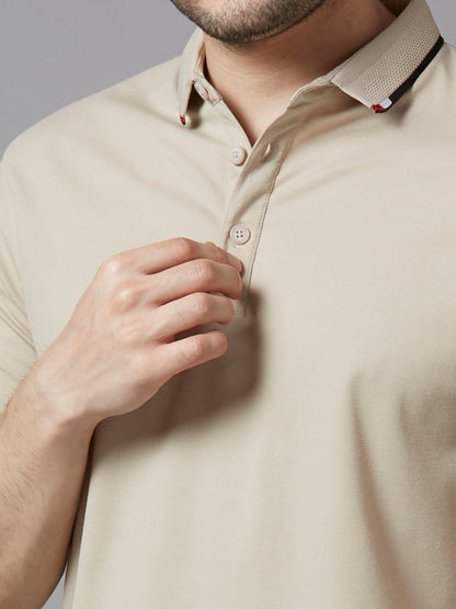 Beige polo t shirt