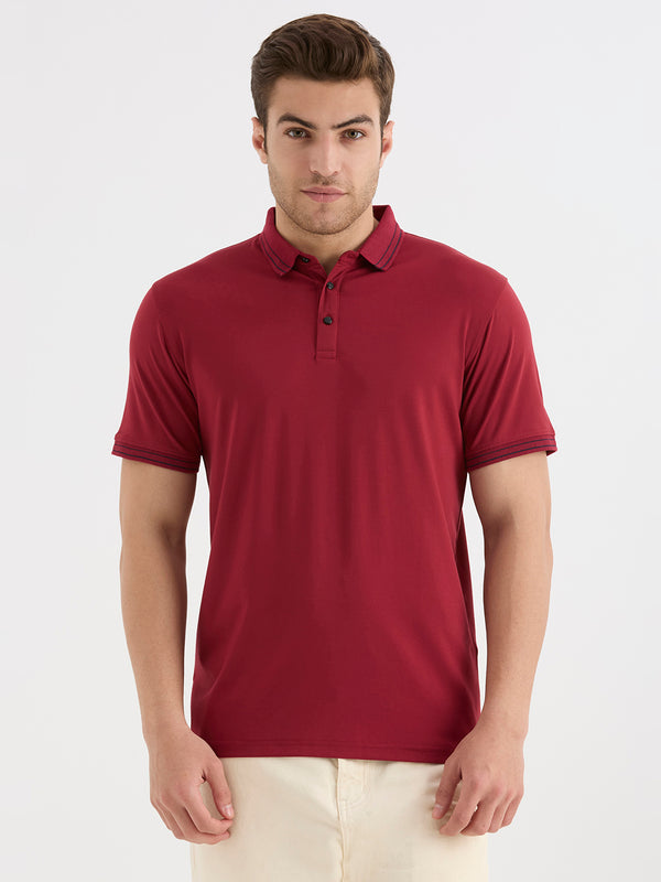 Maroon mens polo tshirt