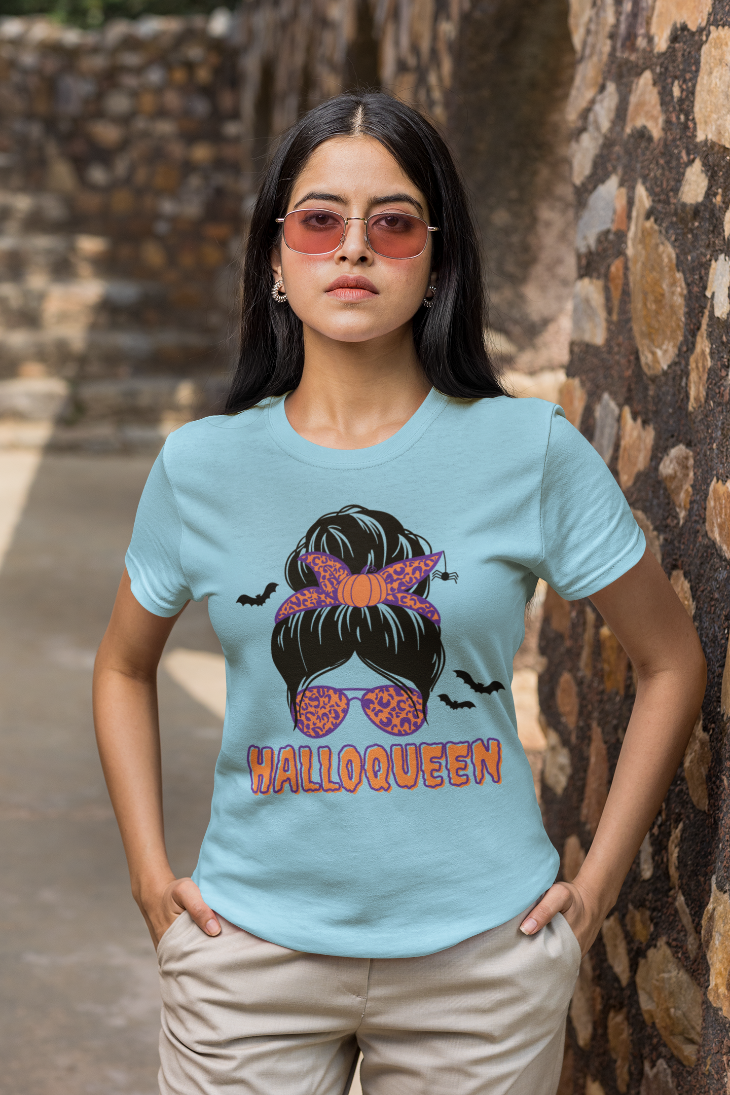 Halloqueen Women Half Sleeves T-shirts