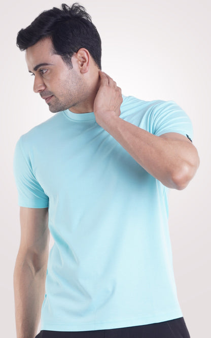 Sky Blue Plain Half Sleeve T-Shirt