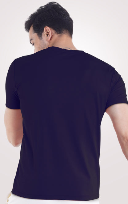 Navy Blue Plain Half Sleeve T-Shirt