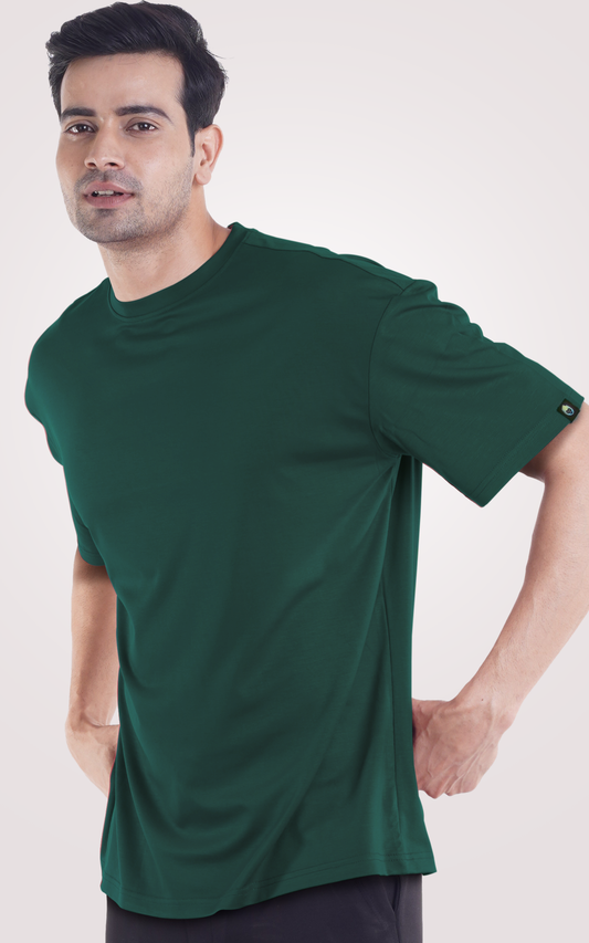 Cooldown plain Dark Green Oversized T-Shirt