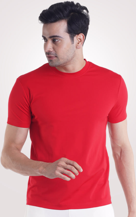 Red Plain Half Sleeve T-Shirt