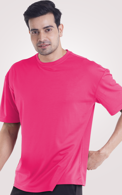 Cooldown Plain Strawberry Pink Oversized  T-Shirt