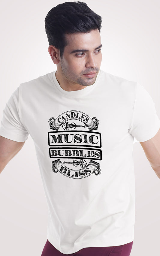 Music Bubbles Half Sleeves T-Shirt