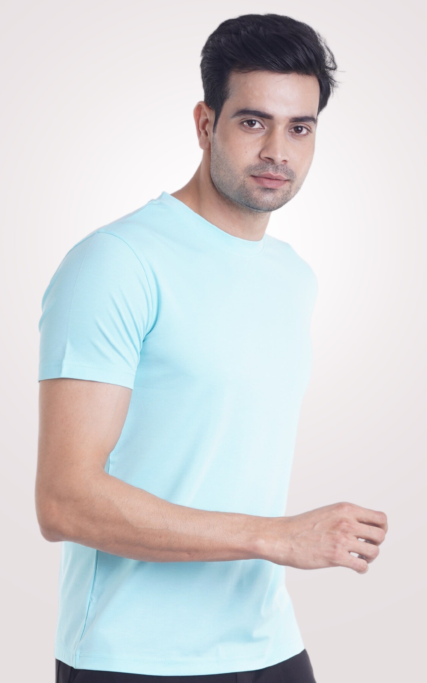 Sky Blue Plain Half Sleeve T-Shirt