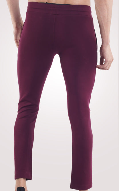 Maroon Plain Track Pant