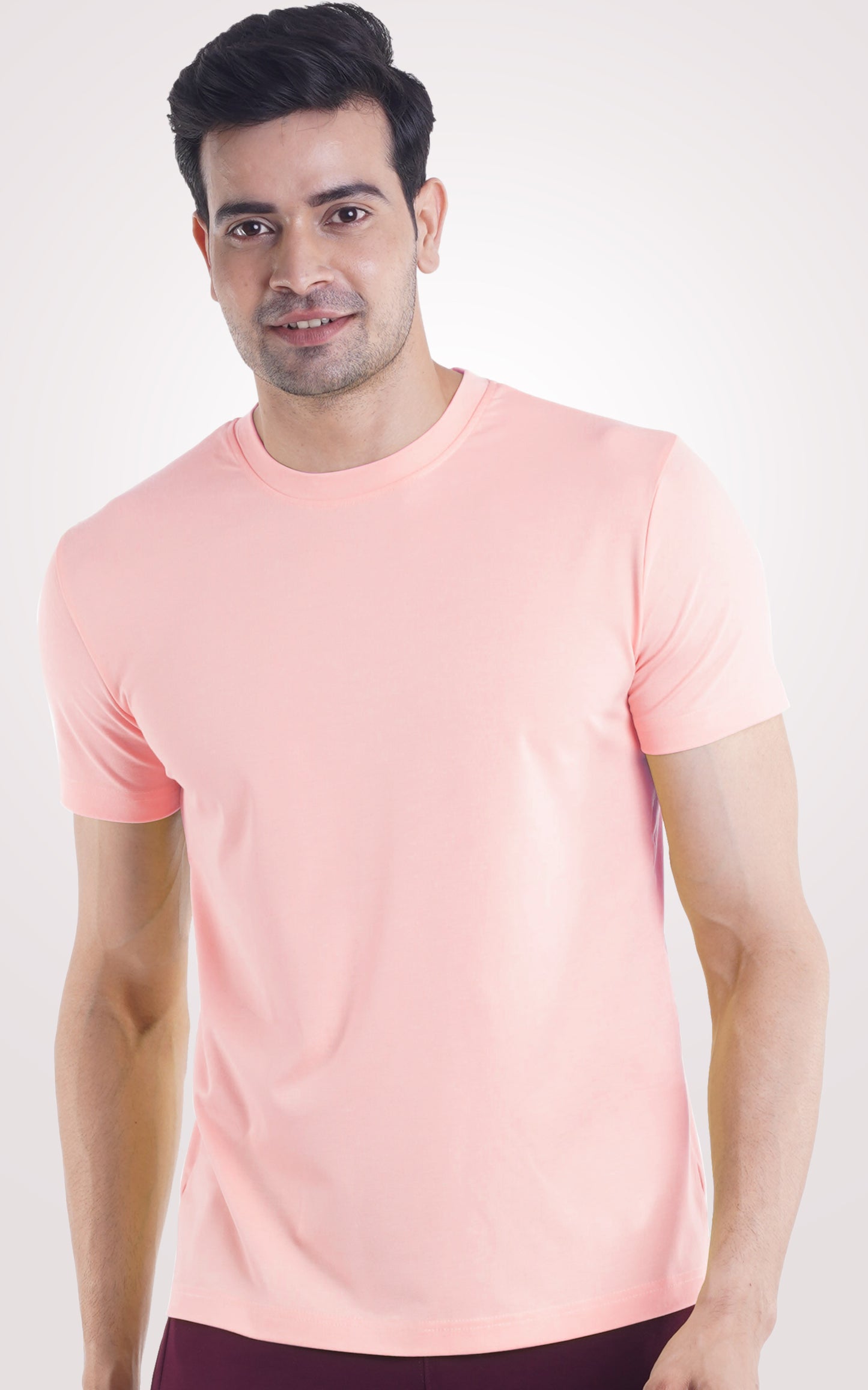 Pink Plain Half Sleeve T-Shirt