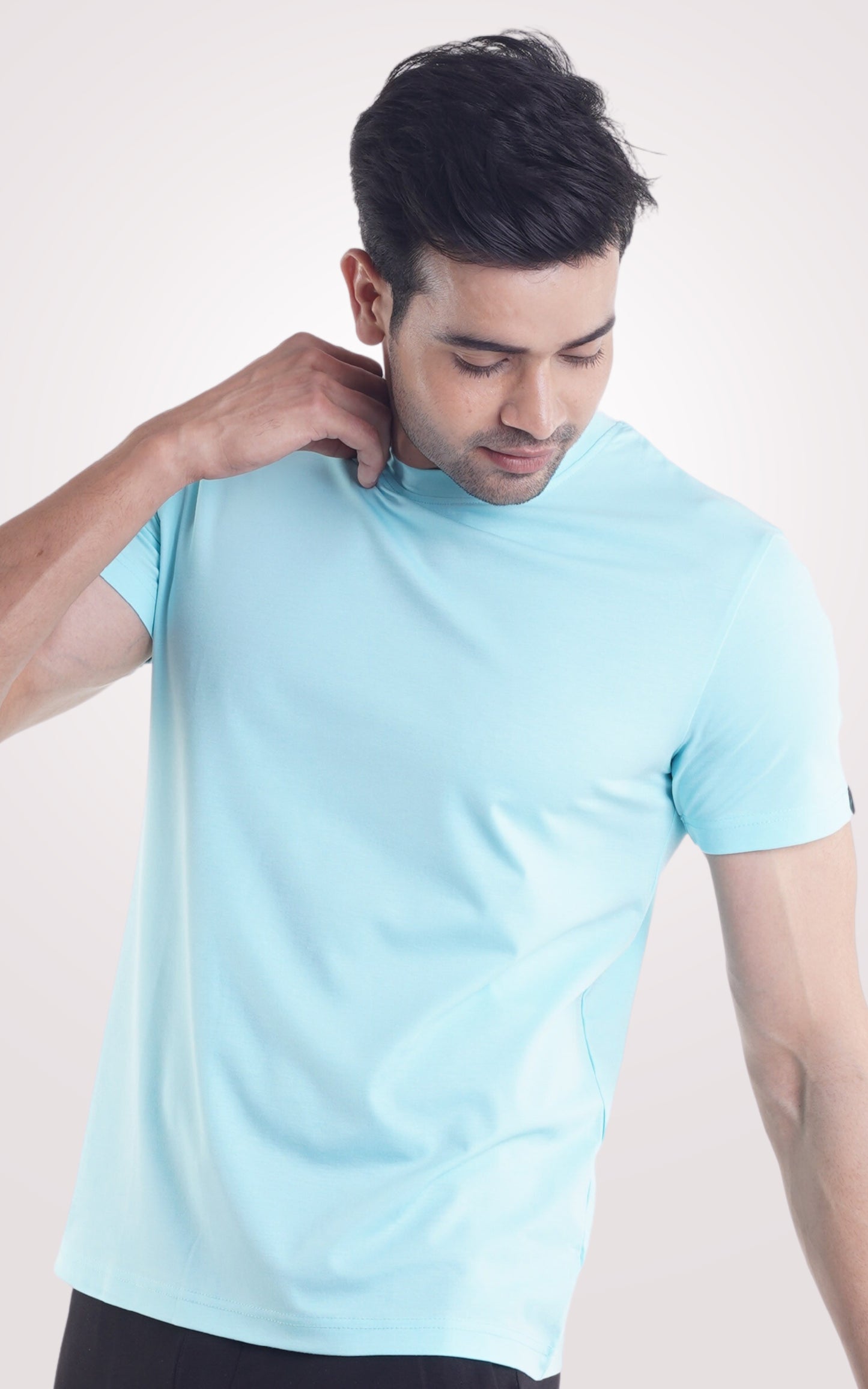 Sky Blue Plain Half Sleeve T-Shirt