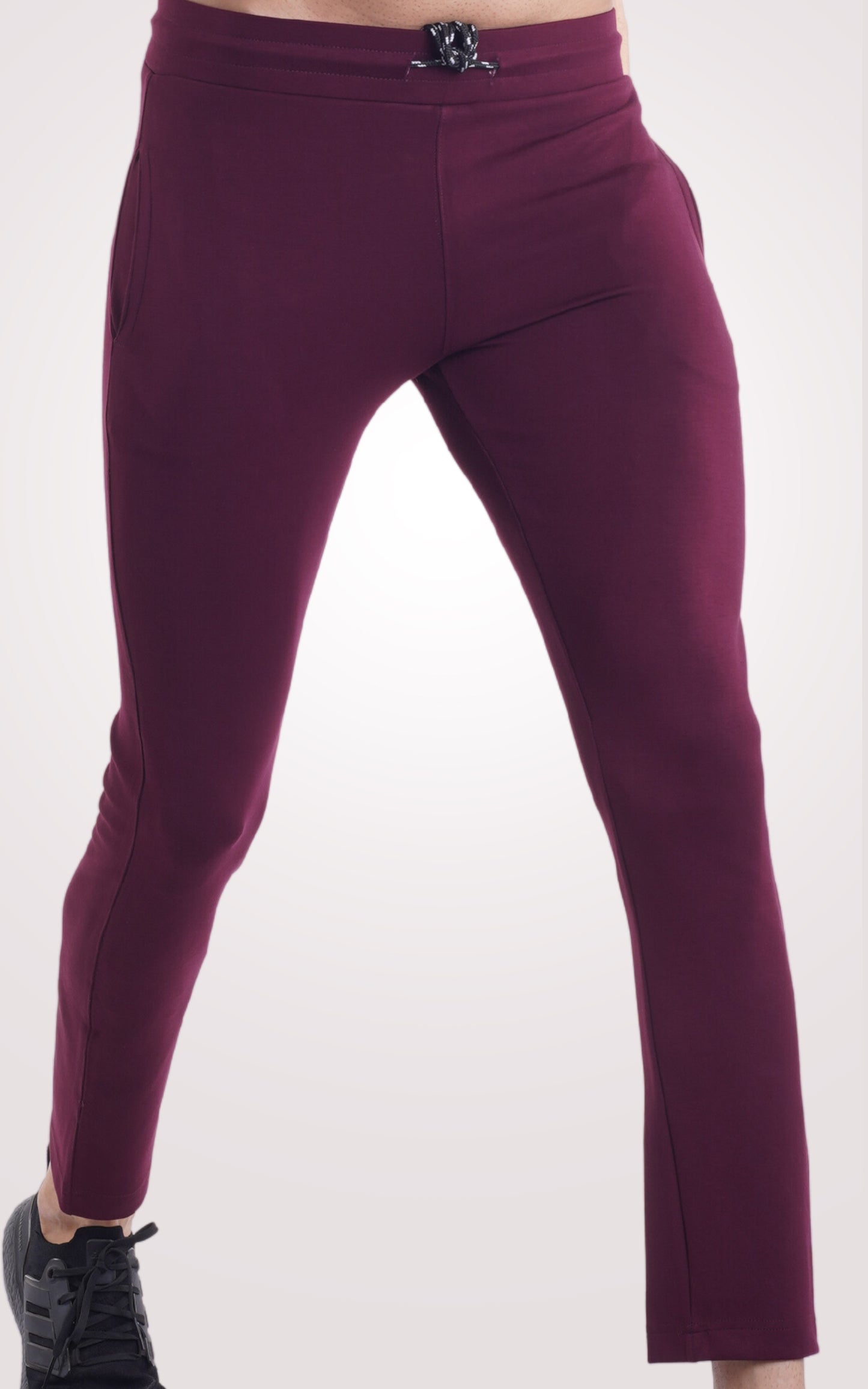 Maroon Plain Track Pant