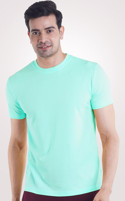 Ocean Blue Plain Half Sleeve T-Shirt