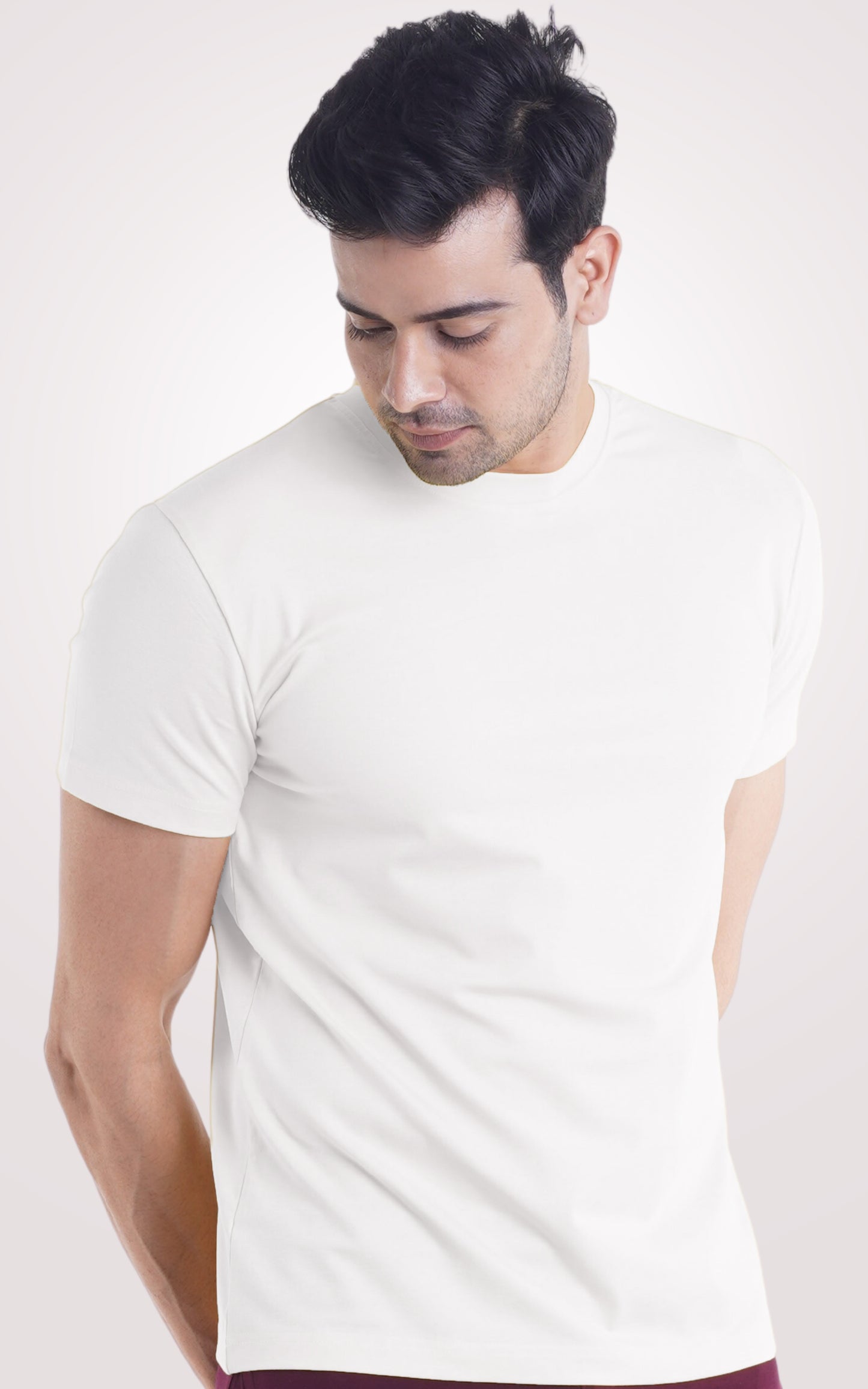 White Plain Half Sleeve T-Shirt