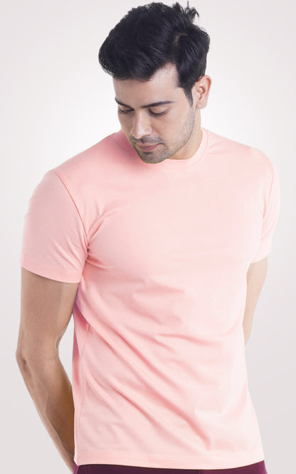 Pink Plain Half Sleeve T-Shirt