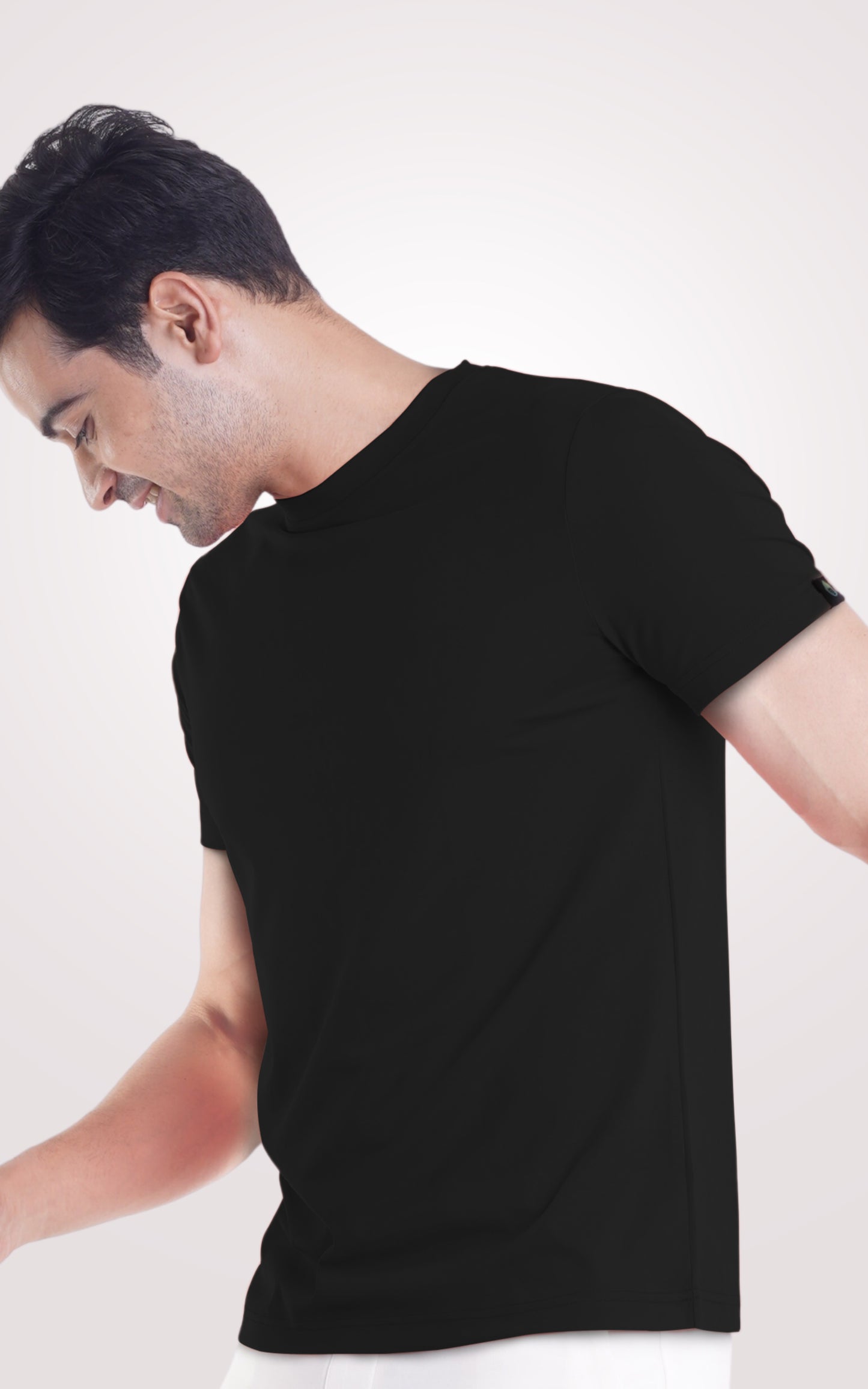 Black Plain Half Sleeve T-Shirt