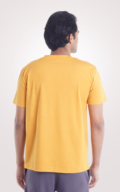 Mustard Yellow Plain Half Sleeve T-Shirt