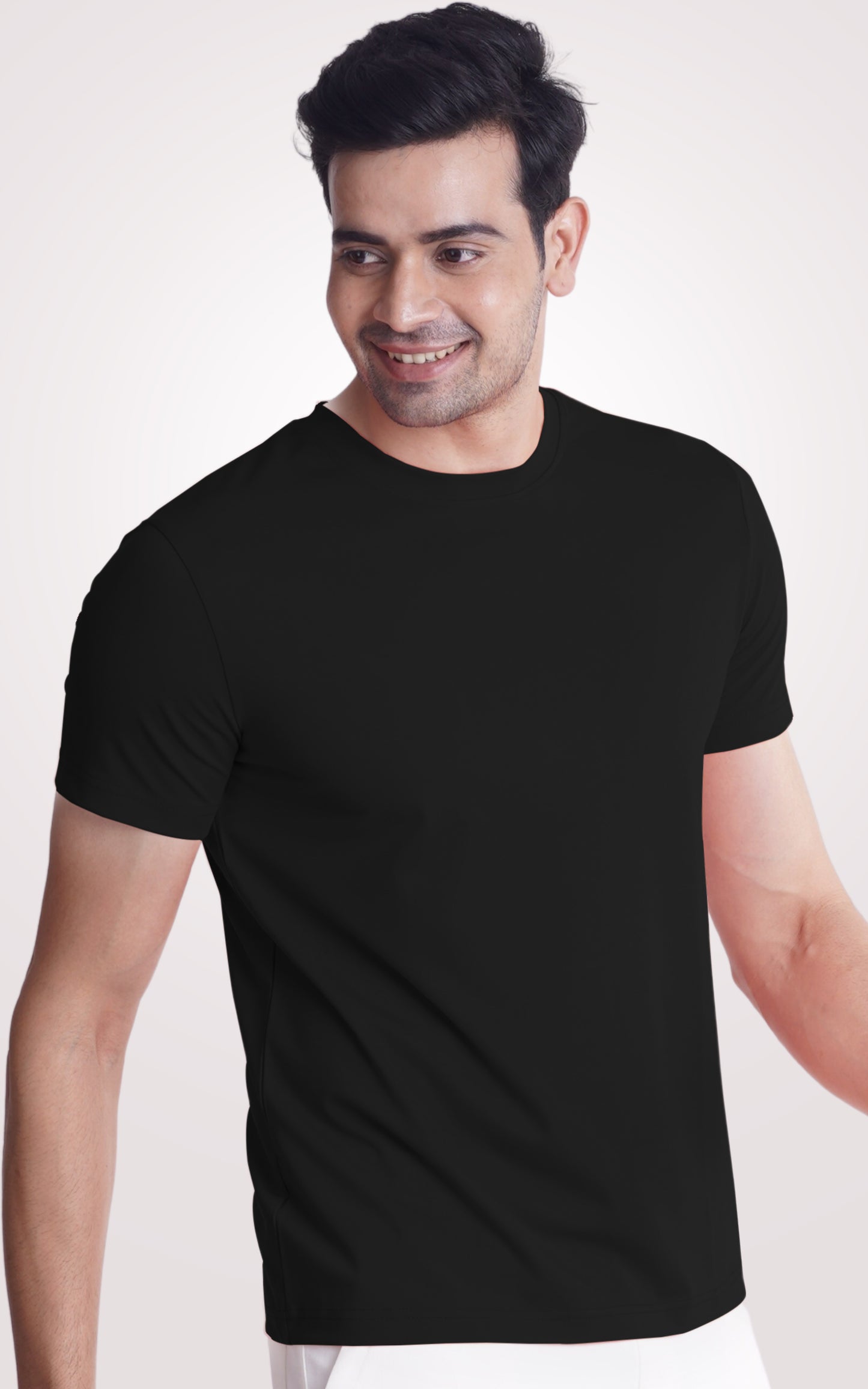 Black Plain Half Sleeve T-Shirt