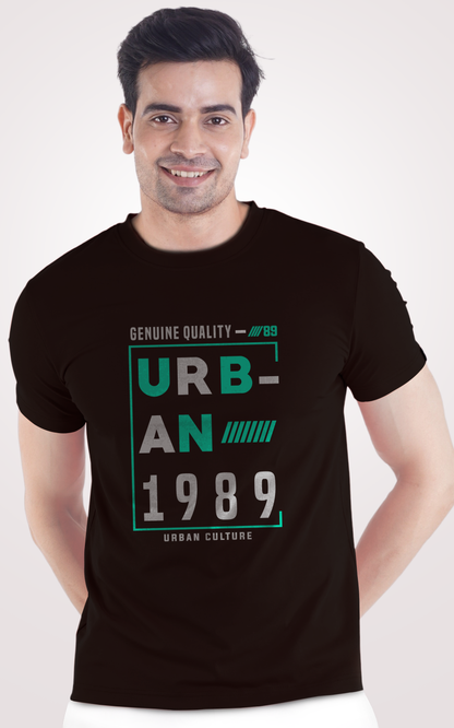 Urban 1989 Half Sleeves Black T-Shirt