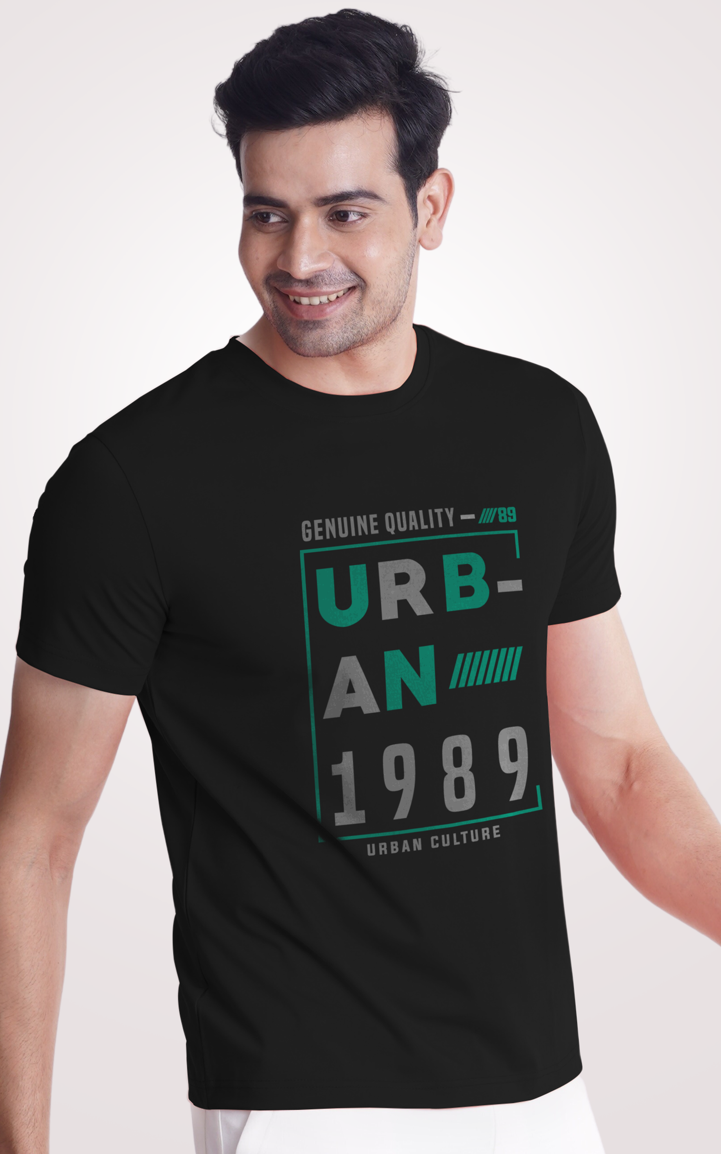 Urban 1989 Half Sleeves Black T-Shirt