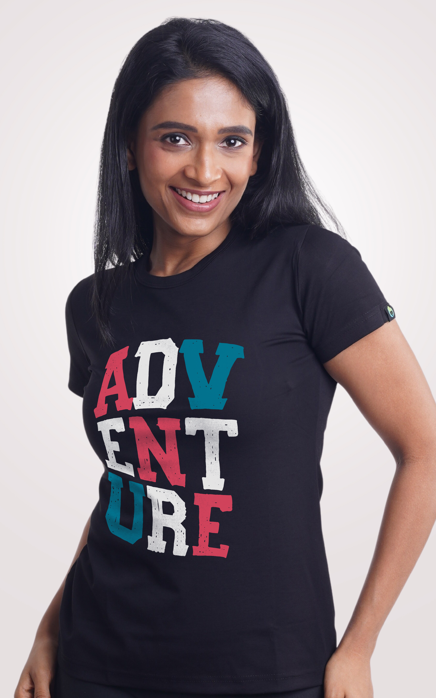 Adventure Black Printed Half Sleeve T-Shirt