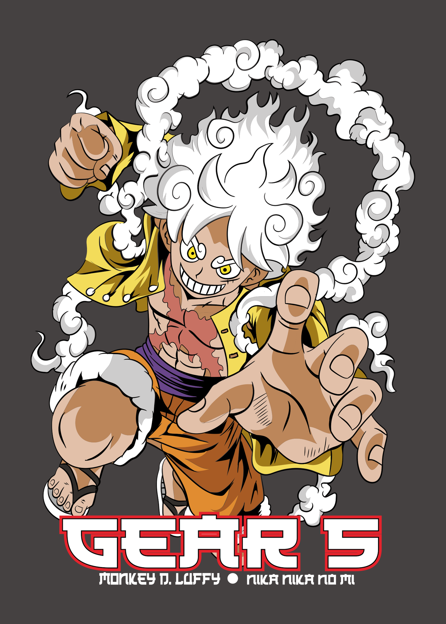 Gear5 Anime Printed Over Size T-Shirt