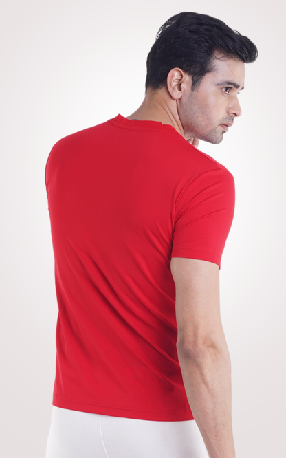 Brooklyn Half Sleeves Red T-Shirt