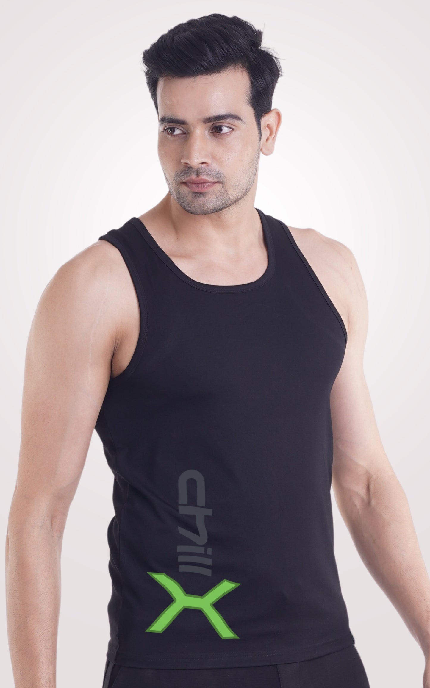 Mens Chillax Black  Sando