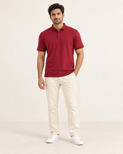 White & Maroon Polo Tshirts