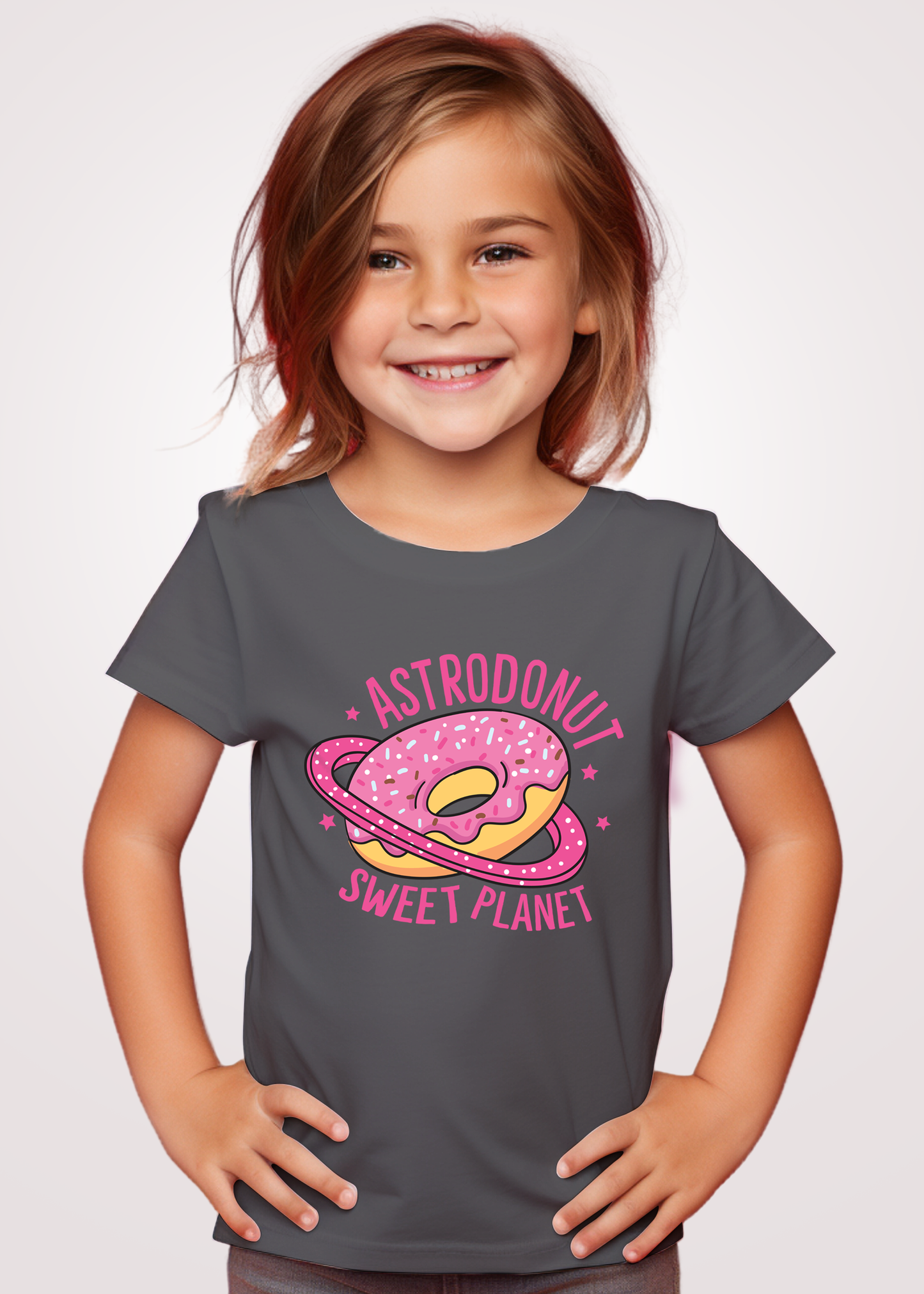 Astro Donut Sweet Planter Dark Grey Kid Tshirt