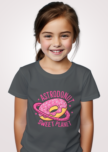 Astro Donut Sweet Planter Dark Grey Kid Tshirt