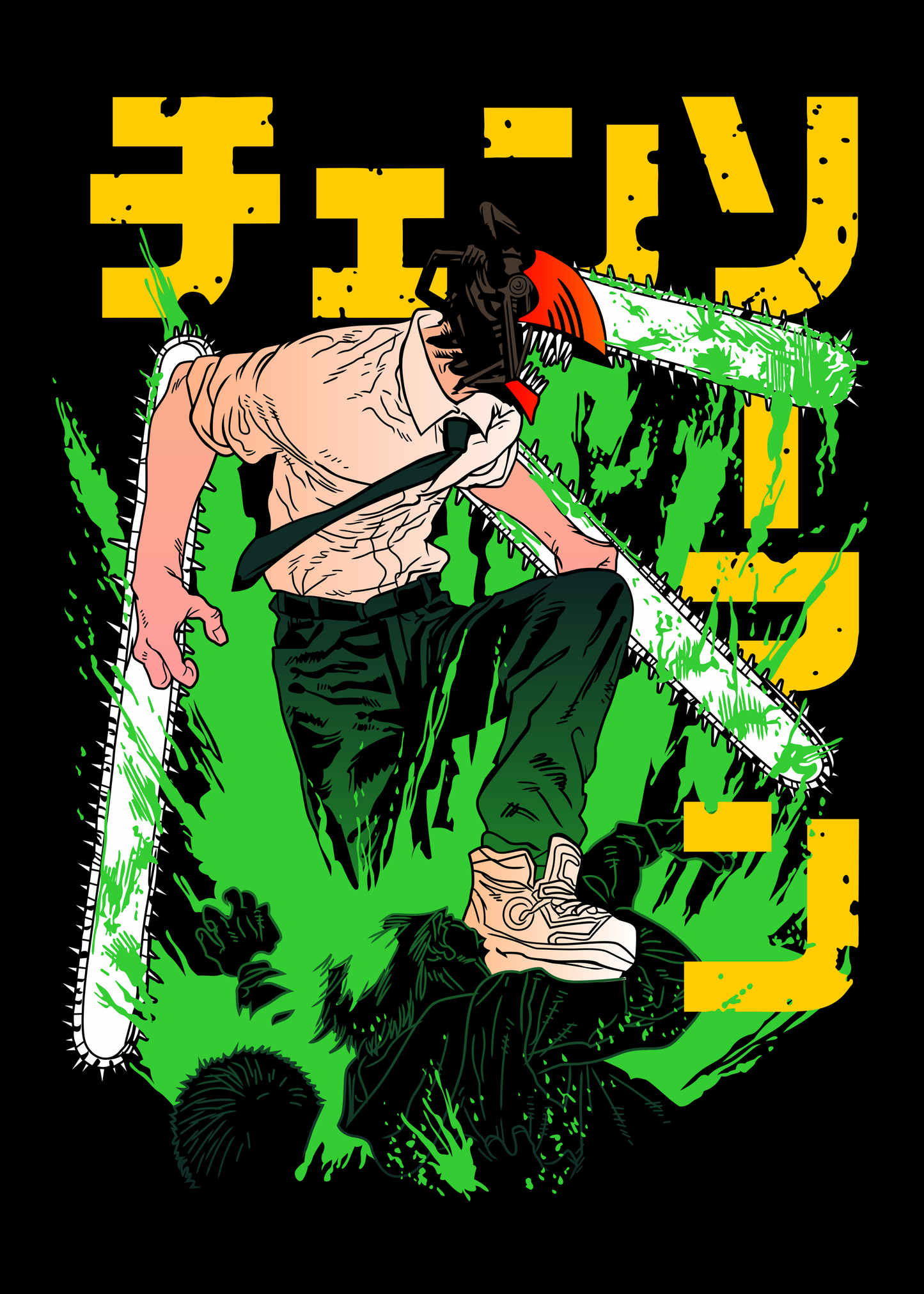 Chainsaw Man Denji Anime Printed Over Size T-Shirt