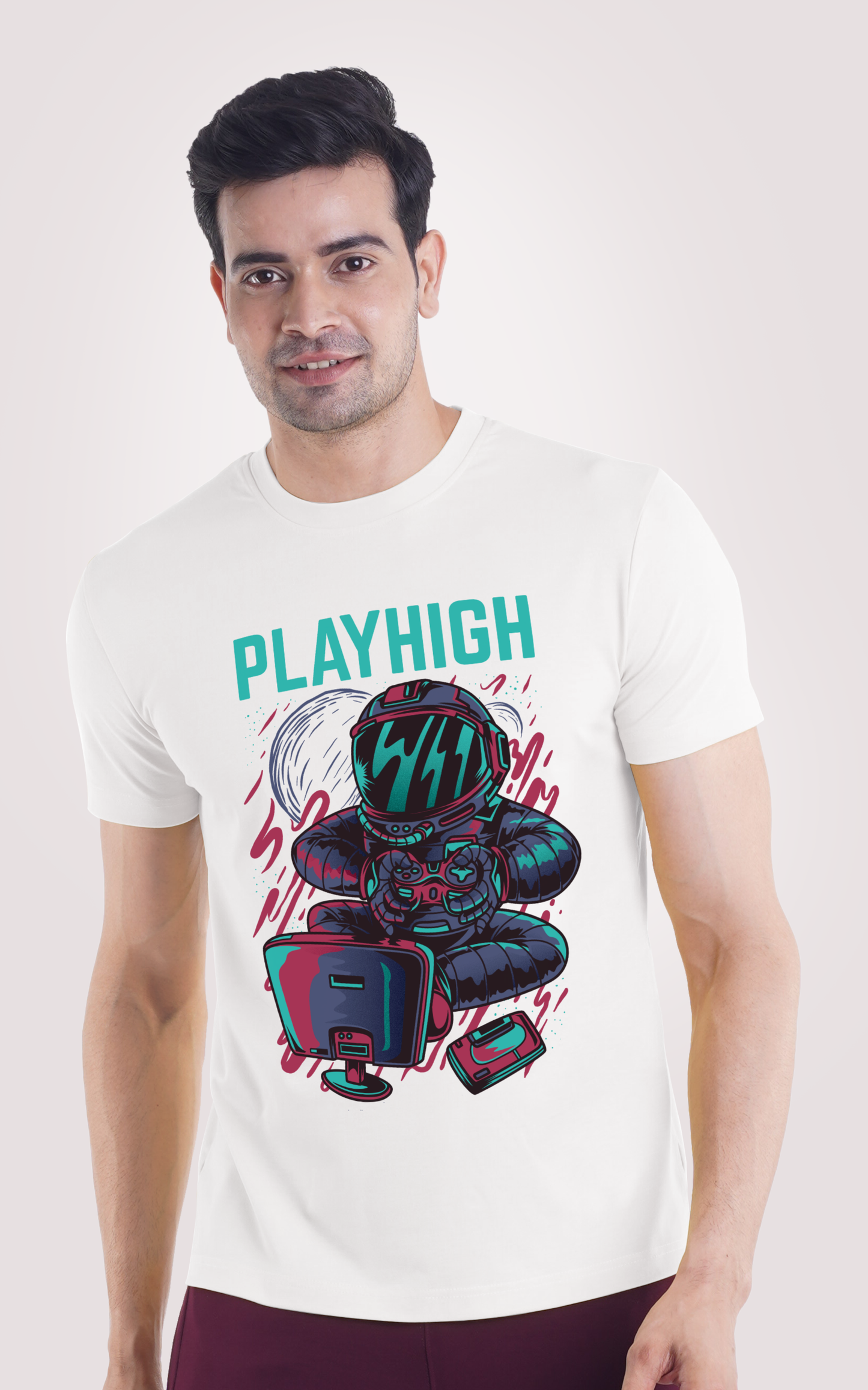 Play High Half Sleeves T-shirts