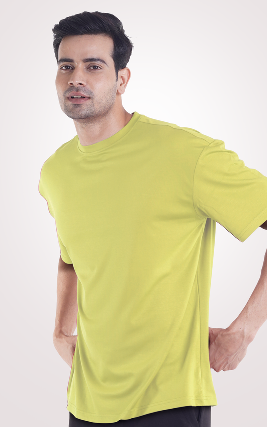 Plain Lemon Yellow Over Size  T-Shirt