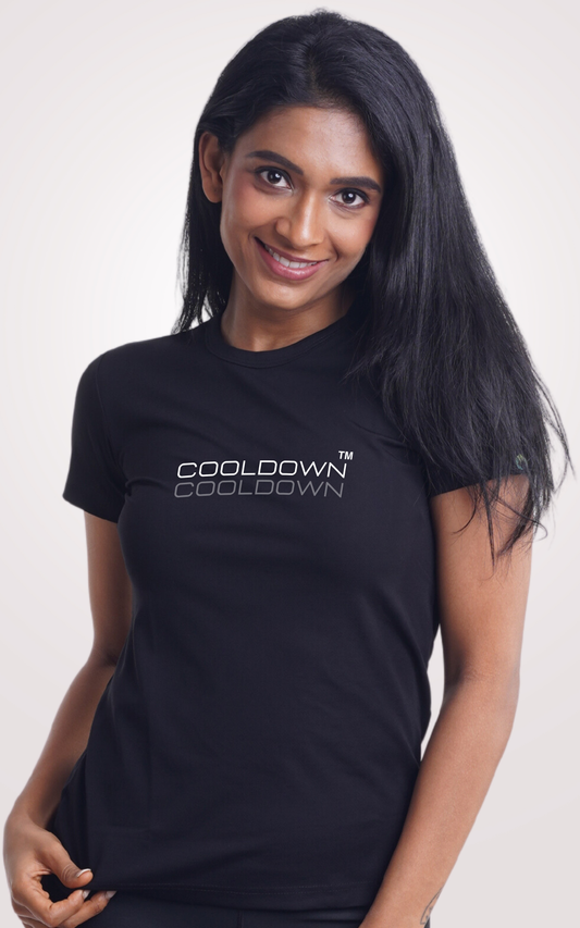 Cooldown Black Printed Half Sleeve T-Shirt