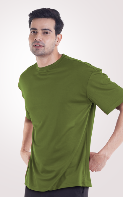 COOLDOWN-Plain Green Over Size T-Shirt