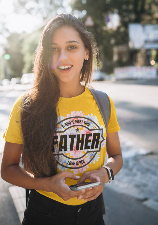 A Girl's First TRUE LOVE is her father Half-sleeves T-shirts.